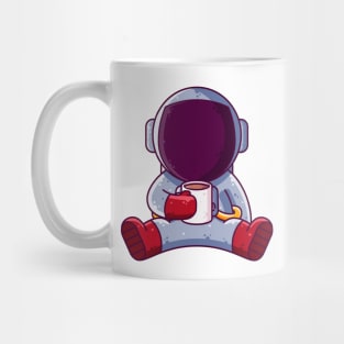 Cute Astronaut Drinking Coffee Cartoon Mug